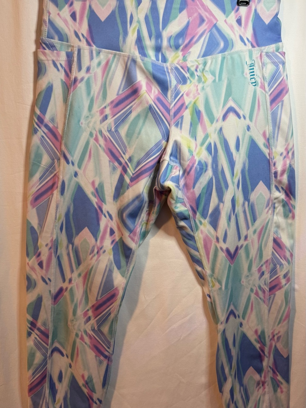 Women’s Juicy Couture Active Printed Leggings - Pastel Blue/Purple